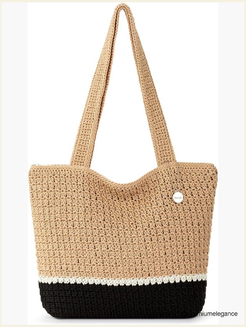 Hand Crochet Tote Bag - Totes, Shoulder Bags, Travel, Beach, Everyday - Zipper